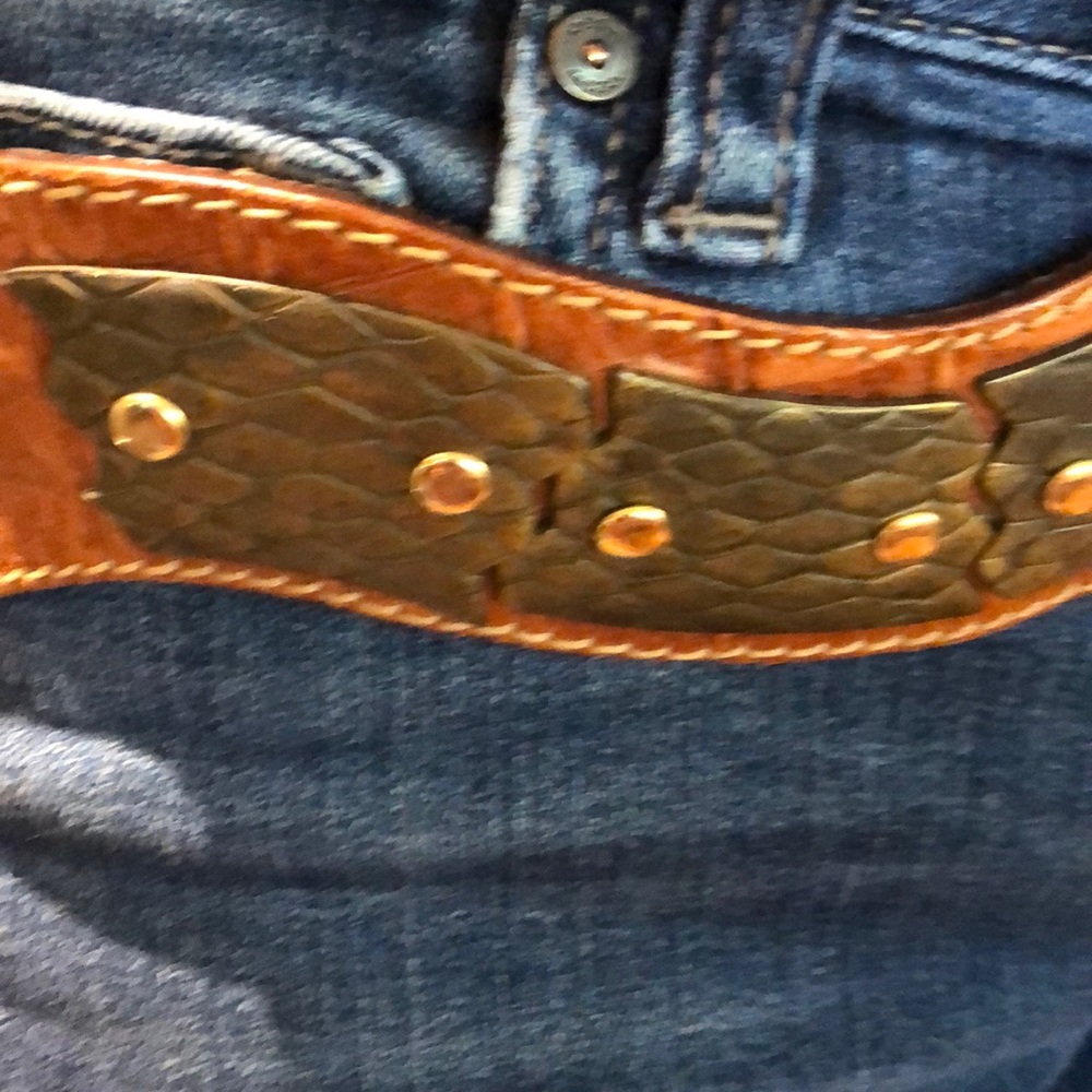 Leather and brass belt from Firenze,Italy. - Picture 5 of 8